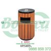 Thùng rác tròn ngoài trời có gạt tàn phía trên BHW-01