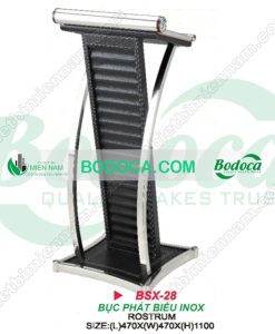 Bục inox kết hợp bọc giả da