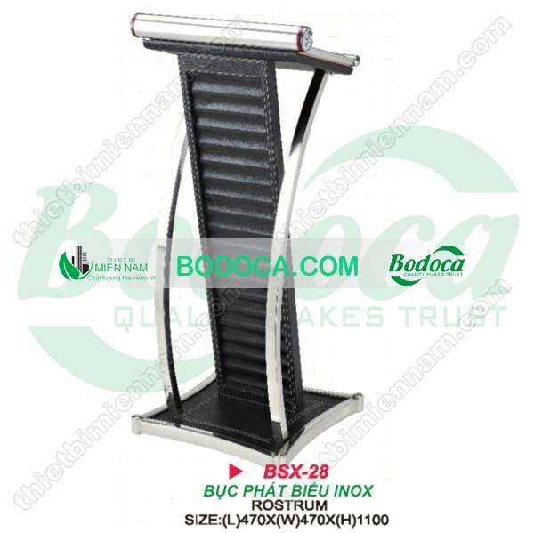 Bục inox kết hợp bọc giả da Bục inox kết hợp bọc giả da